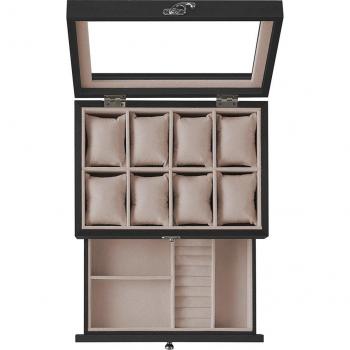 2-Tier Wooden Watch Box with 8 Slots