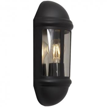 Ansell Latina Black Wall Lamp, Half-Cylindrical Design, E27 Socket, 42 W, IP65