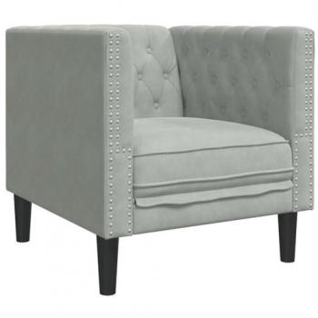 Couch Chesterfield Soft Grey 71x74.5x70.5 cm Velour