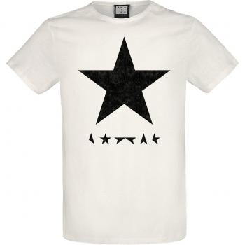David Bowie Amplified Collection Black Star T-Shirt S to XXL for Men Off White