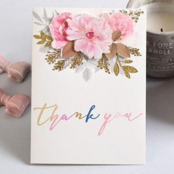 Friendship Floral Glitter Card