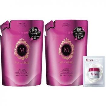 MACHERIE Air Feel Shampoo Pack: 2×Refill + 2×Breeze Deo 380 ml (Smooth, Sea)