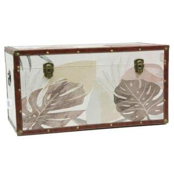 Estuche de Madera Decorativo en Tela con Motivo de Selva