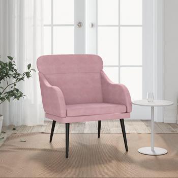 Día y Noche Sillón de terciopelo rosa 63x76x80 cm