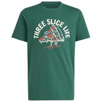 Adidas Kinder T-Shirt in Grün mit Pizza-Design