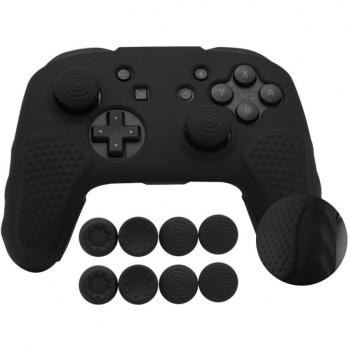 Accessoire CHIN FAI pour Manette Nintendo Switch Pro : étui de Peau antidérapant avec 8 poignées pour bâtons de Pouce