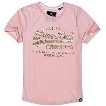 Superdry T-Shirt Premium Goods Puff Foil Infill Entry, Rosa