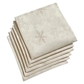 Celebright Winter Metallic Snowflake Napkin Set, 6 Units – Cream
