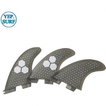 Ensemble d'ailerons FCS2 G7 gris nid d'abeille Tri Fin
