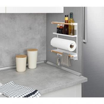 Organiseur magnétique avec 1 étagère + 1 porte-rouleau + 2 barres et 6 crochets Magna