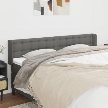 Cabecero Gris Oscuro con Tela TORANA 163x16x78/88 cm