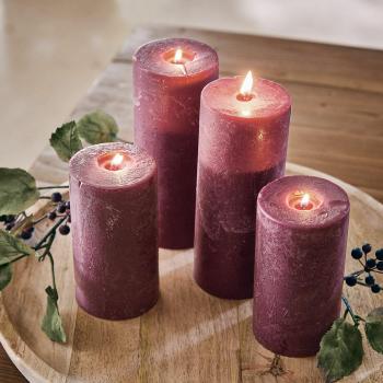 Mirabeau Stumpenkerzen 4er Set Berekua bordeaux
