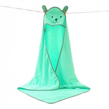 Serviette de bain à capuche pour bébé avec grandes oreilles en coton