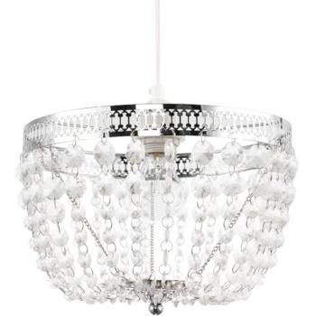 Classic Chrome Pendant – Clear Acrylic Glow