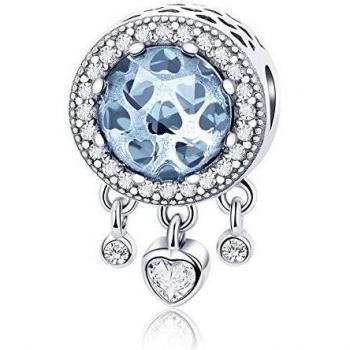 Pendentif rêveur en argent 925 – charm avec perle de cristal et CZ