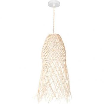 Lampada a Sospensione Rattan Majani Crema con Finiture di Qualità
