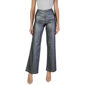 JDY Jean large gris métallisé taille haute