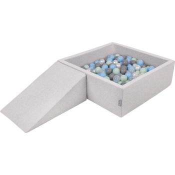 Aire Moussée KiddyMoon – Piscine à Boules, Couleur Gris Transparent