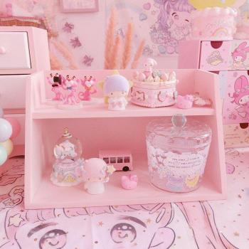 3-Tier Wooden Shelf Organizer for Student Bedroom and Ornaments