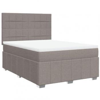 VidaXL Boxspringbett mit Matratze 140x200 cm, Taupe