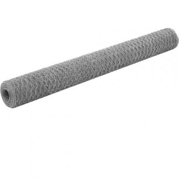 Galvanised Steel Chicken Wire Fence, 25x1.2 m, Silver, vidaXL