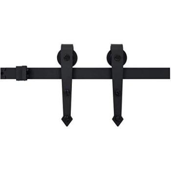 VidaXL Kit de Fixation pour Porte Coulissante 183 cm en Acier Noir pour Multi-Tailles