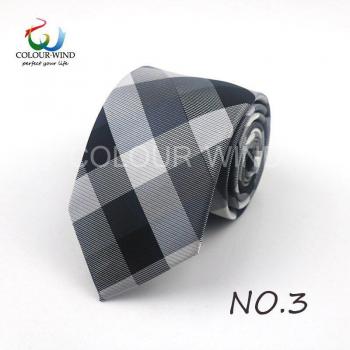 Corbata Jacquard a cuadros 7CM para traje de hombre