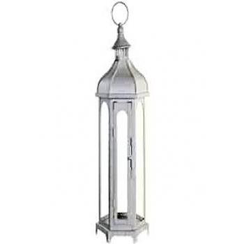 Lanterne Dkd Home Decor Kristall Metall Weiß (20 X 17 X 55 Cm)