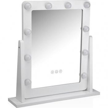 Espejo de tocador rectangular con luces glam 39 x 50 cm