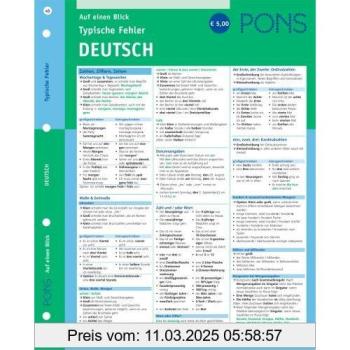 PONS Typische Fehler auf einen Blick: Deutsch