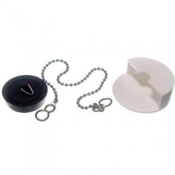 Black Basin Plug 38mm 1 1/2 Inch with 300mm Chain & Plug Tidy