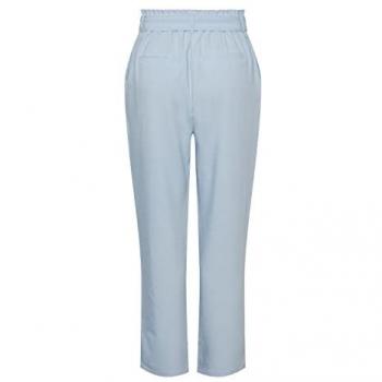 Pieces Pantalones rectos para mujer con cinturón lazada