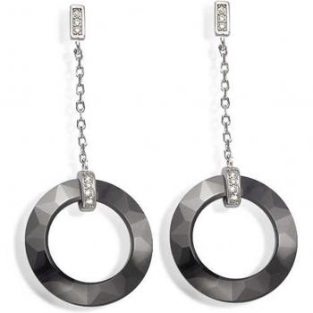 Lily’s K6674 Sissi Earrings – 43×20 mm Silver‑Black Ceramic