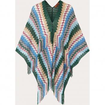Poncho verde estampado de Missoni
