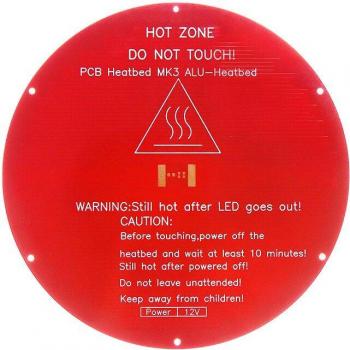 MK3 Advanced Heated Bed: 310 mm × 310 mm Aluminum Plate, 24 V 220 W, Pre‑drilled Mounting Holes