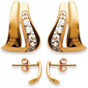 Tesoros de Lily B8487 Pendientes Elegancia Dorada 7x9 mm (Branco)