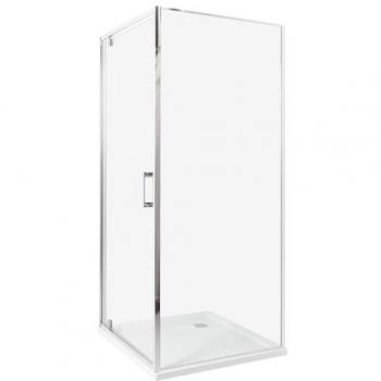 Box Doccia Vetro Temperato Cornice Argento Porta Singola 80 x 80 x 185 cm Darli