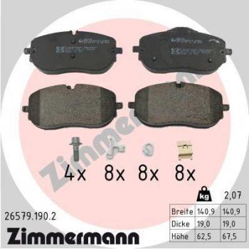 Bremsbelagsatz für Mercedes-Benz: Zimmermann Scheibenbremsen (Nummer: 26579.190.2)