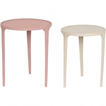 Tavolino Salotto Duo DKD Home Decor Beige Rosa
