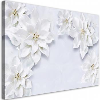 Snow White Petal Landscape Canvas