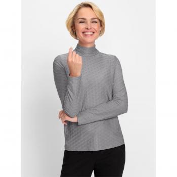 Komfort Stehkragenshirt Shirt Gr. 54, grau