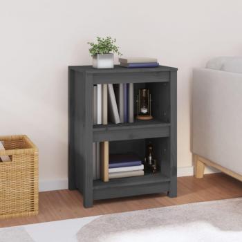 Meuble de Rangement en Bois de Pin Massif Gris 50x35x68 cm