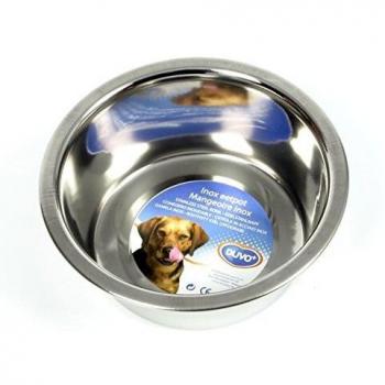 Duvo Plus Comedero de Acero Inoxidable Plano 13 cm