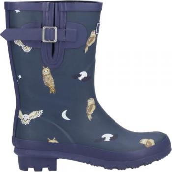 Navy Cotswold Woodland Mid Patterned Wellingtons for Women – Size 4