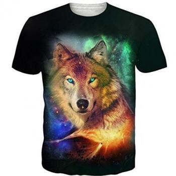 Unisex 3D Wolf Top – Kurzärmel Sommer‑Tee