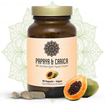 Papaya & Carica Papain Kapseln – 90 Stück, Hochwertiges Natural-Extrakts