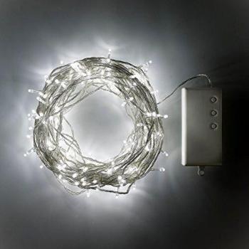 200 White LED Fairy Lights with Clear Cable