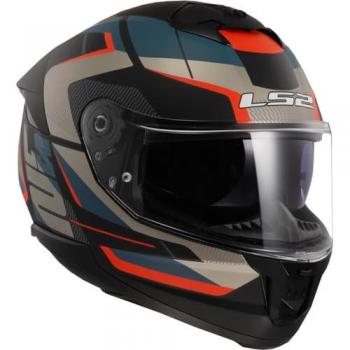 Casco Integral LS2 FF808 Stream II Road Negro Mate-Azul con diseño aerodinámico, visera anti-rayaduras, sistema de ventilación optimizado, interior desmontable y lavable, homologado ECE 22.05