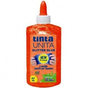 Tinta Unita Glitter Glue 147ml Ideale per Slime Arancione