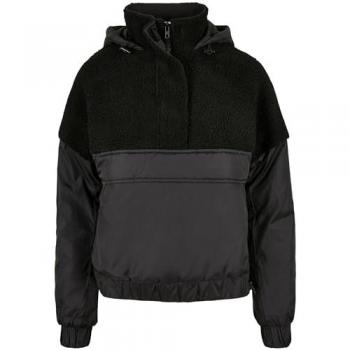 Urban Classics Damen Pulloverjacke Sherpa Mix Schwarz 3XL